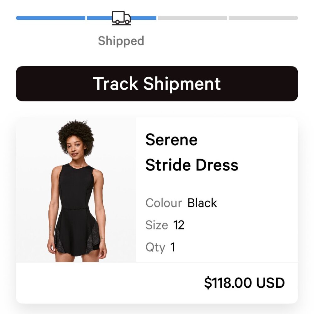 Lululemon Serene Stride Tennis Dress - Black - Size 12